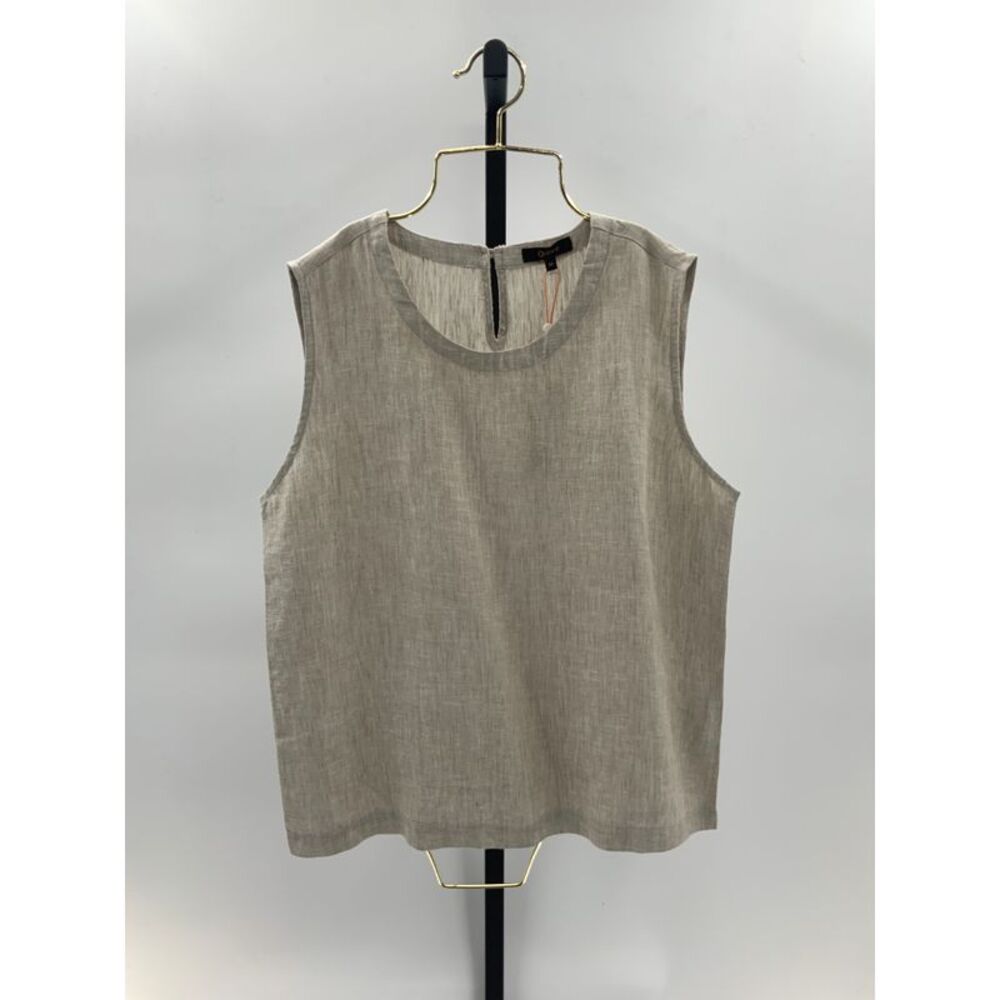 Quince Women's 100% European Linen Tank Flax Sleeveless Top M - Picture 2 of 5